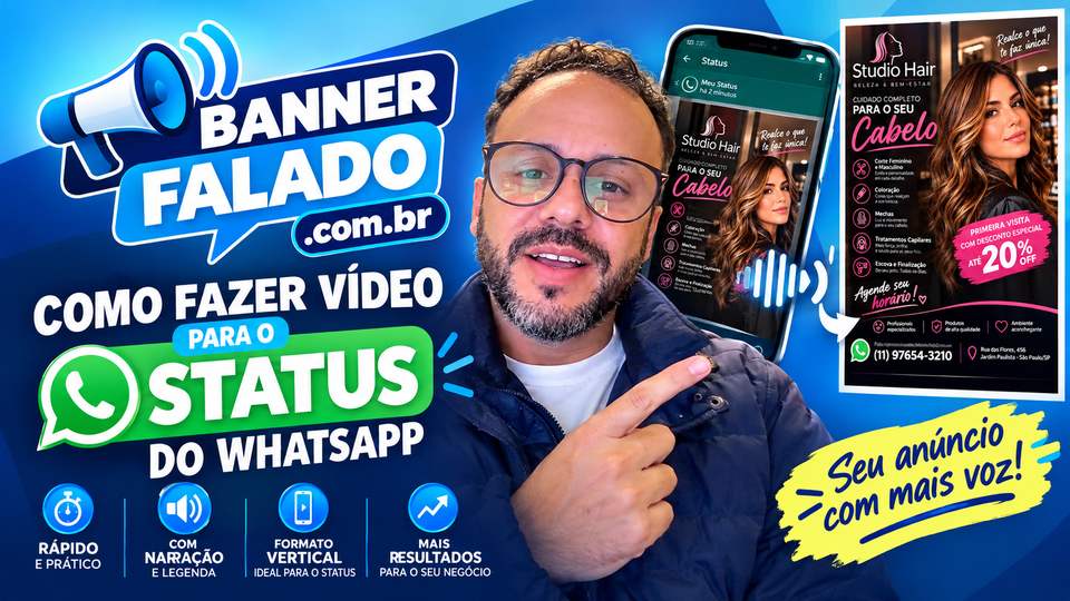 Como Fazer Vídeo para o Status do WhatsApp | Transforme seu Banner em Vídeo Falado